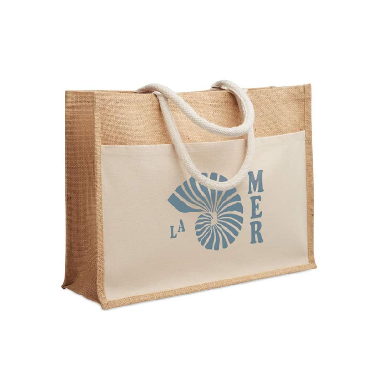 Torby na zakupy z logo – jutowa torba na zakupy baga mo2858-13-print Jutowa torba na zakupy BAGA mo2858-13-print