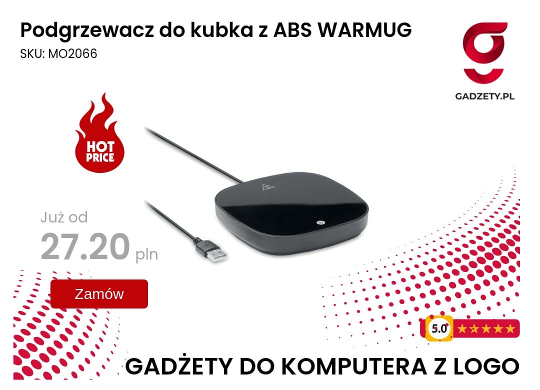Podgrzewacz do kubka z ABS WARMUG Podgrzewacz do kubka WARMUG wykonany z ABS