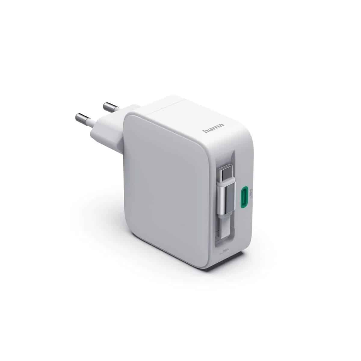 Ładowarki z logo – ładowarka ścienna 65w ze zwijanym kablem hama VH075-02_AAA02 Ładowarka ścienna 65W ze zwijanym kablem Hama VH075-02_AAA02