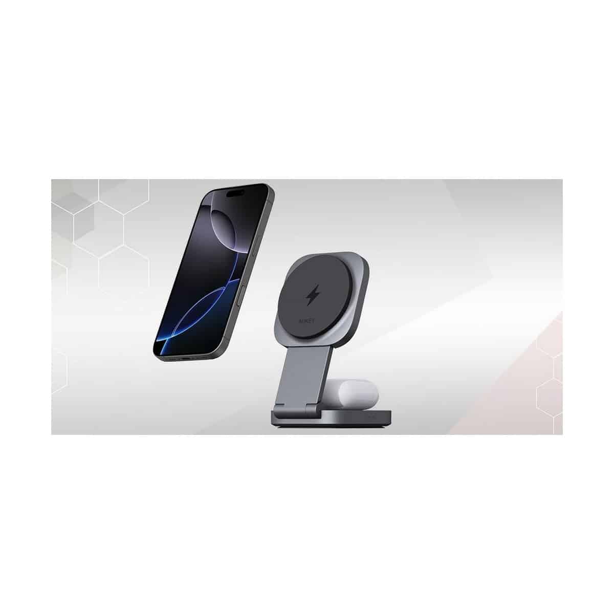 Ładowarki z logo – magnetyczna ładowarka bezprzewodowa 15w aukey VAM11-15_ATM06 Magnetyczna ładowarka bezprzewodowa 15W Aukey VAM11-15_ATM06