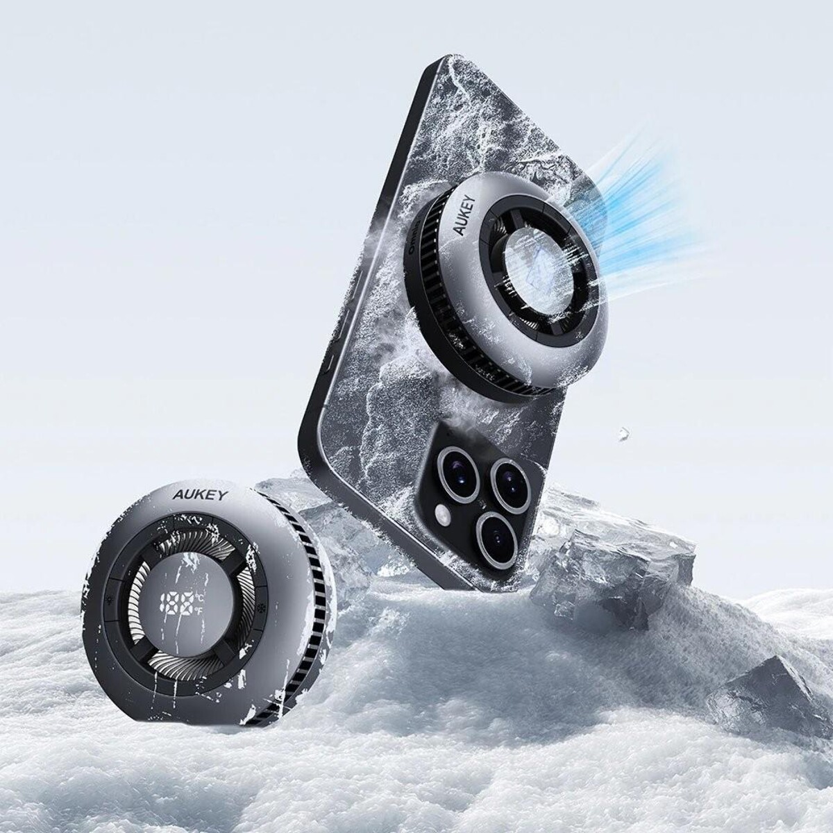 Ładowarki z logo – magnetyczna ładowarka bezprzewodowa 15w z wentylatorem aukey VAM10-15_ATM02 Magnetyczna ładowarka bezprzewodowa 15W z wentylatorem Aukey VAM10-15_ATM02