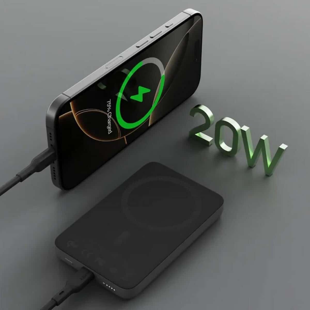 Powerbanki z logo – magnetyczny, bezprzewodowy power bank 10000 mah aukey VAM12-03_ATM05 Magnetyczny, bezprzewodowy power bank 10000 mAh Aukey VAM12-03_ATM05