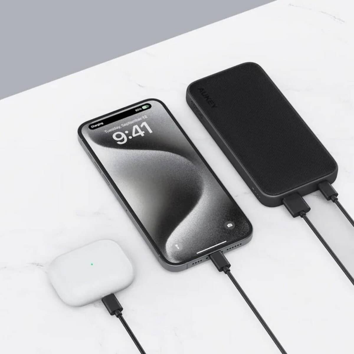 Powerbanki z logo – power bank 10000 mah aukey VAM13-03_ATM04 Power bank 10000 mAh Aukey VAM13-03_ATM04