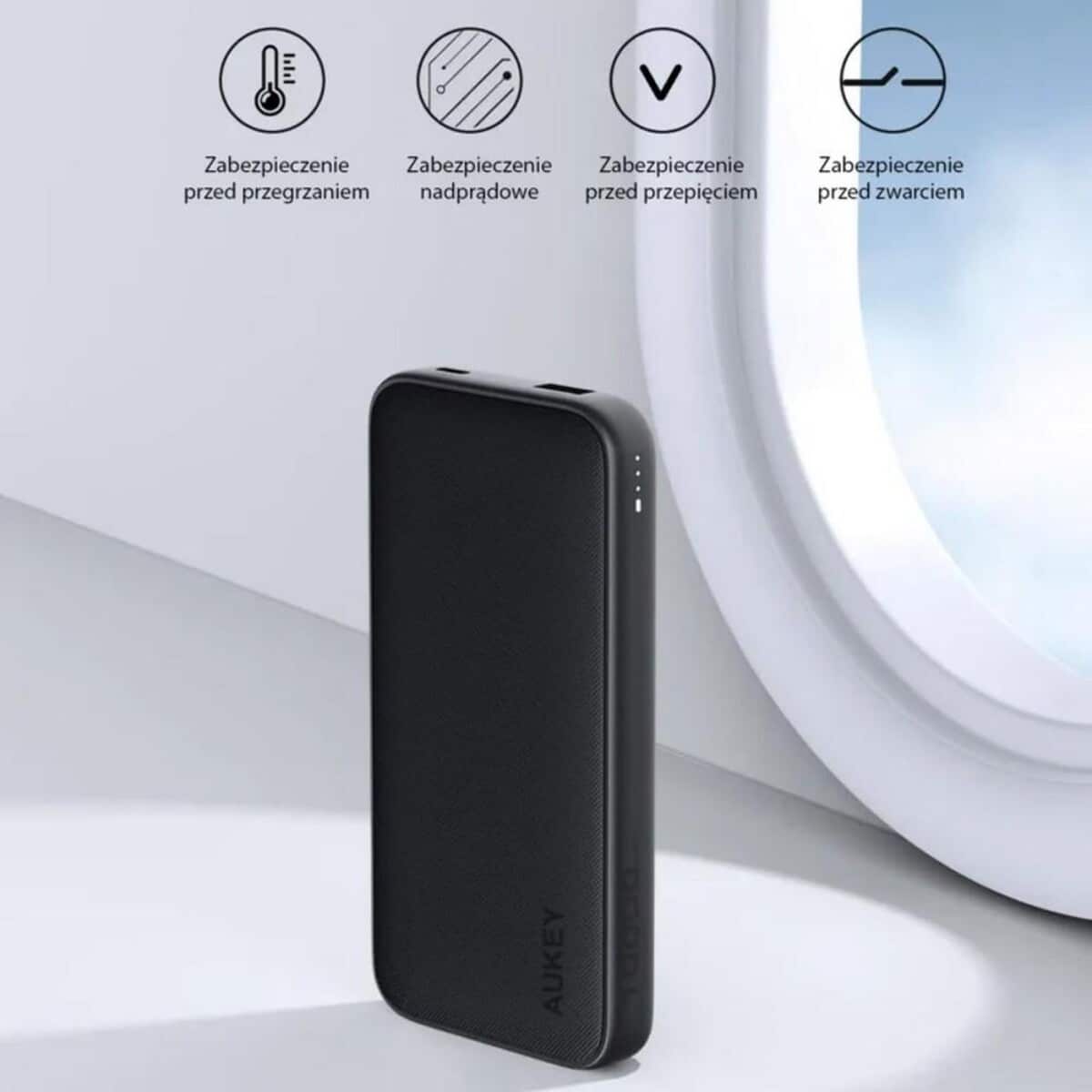 Powerbanki z logo – power bank 10000 mah aukey VAM13-03_ATM05 Power bank 10000 mAh Aukey VAM13-03_ATM05