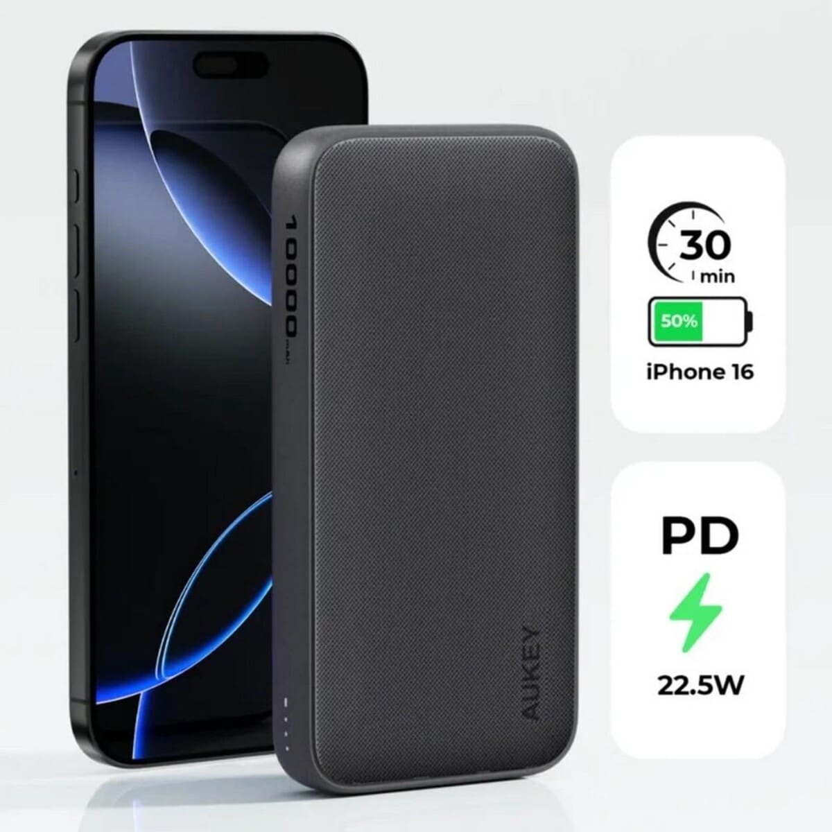 Powerbanki z logo – power bank 10000 mah aukey VAM13-03_ATM06 Power bank 10000 mAh Aukey VAM13-03_ATM06