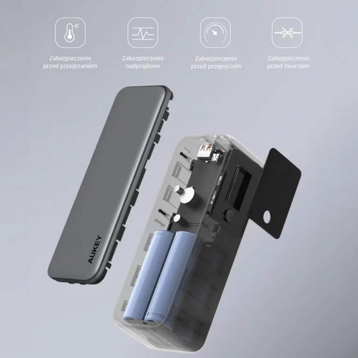 Powerbanki z logo – power bank 27600 mah, 140 w, aukey VAM15-32_ATM04 Power bank 27600 mAh, 140 W, Aukey VAM15-32_ATM04