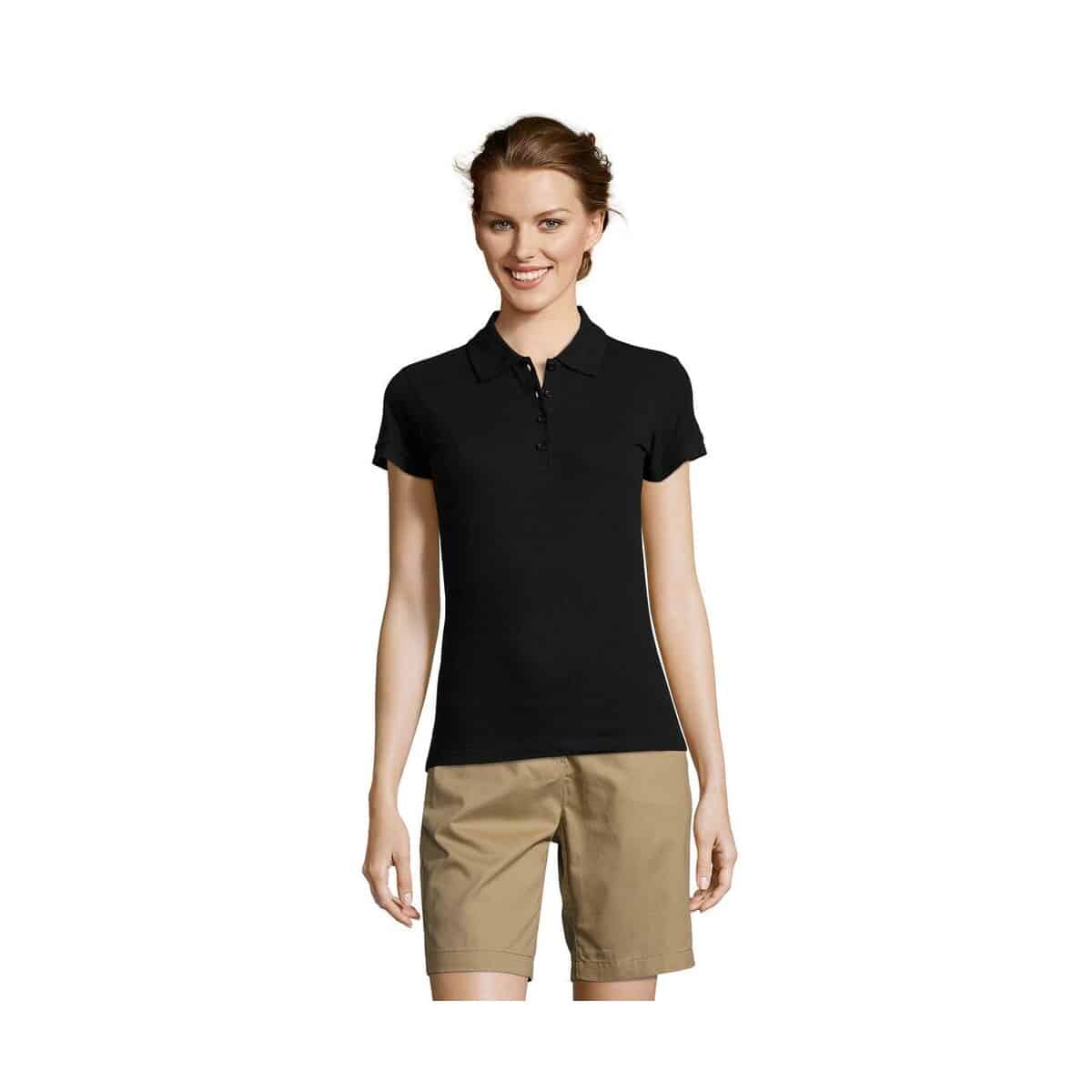 Koszulki polo z logo – people damskie polo 210g people s11310-bk PEOPLE Damskie POLO 210g PEOPLE s11310-bk