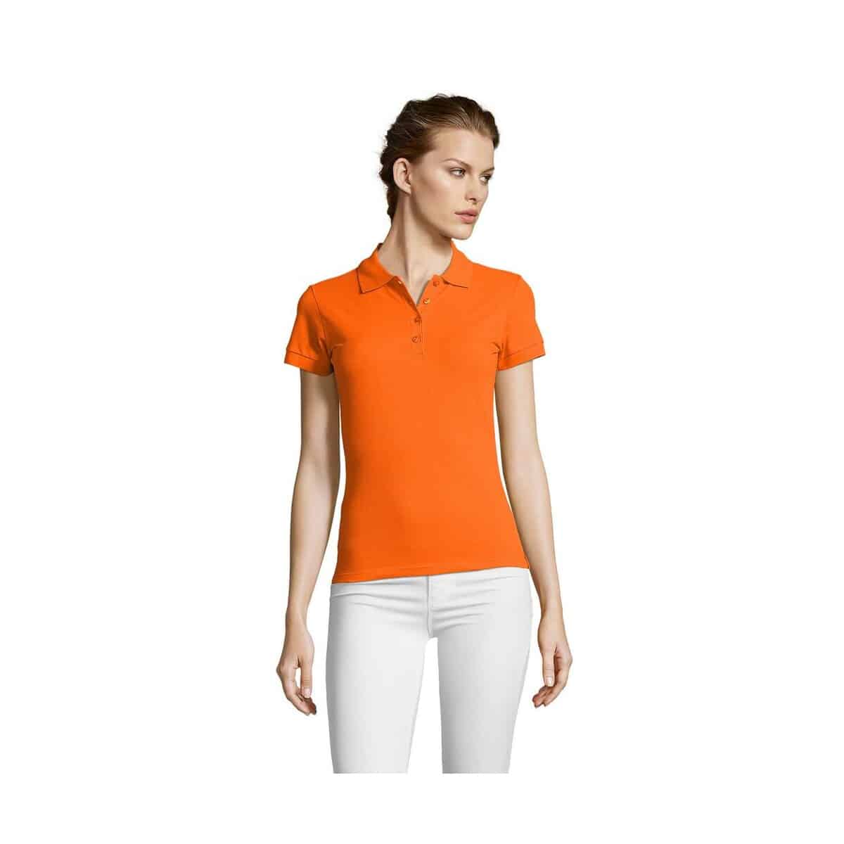 Koszulki polo z logo – people damskie polo 210g people s11310-or PEOPLE Damskie POLO 210g PEOPLE s11310-or
