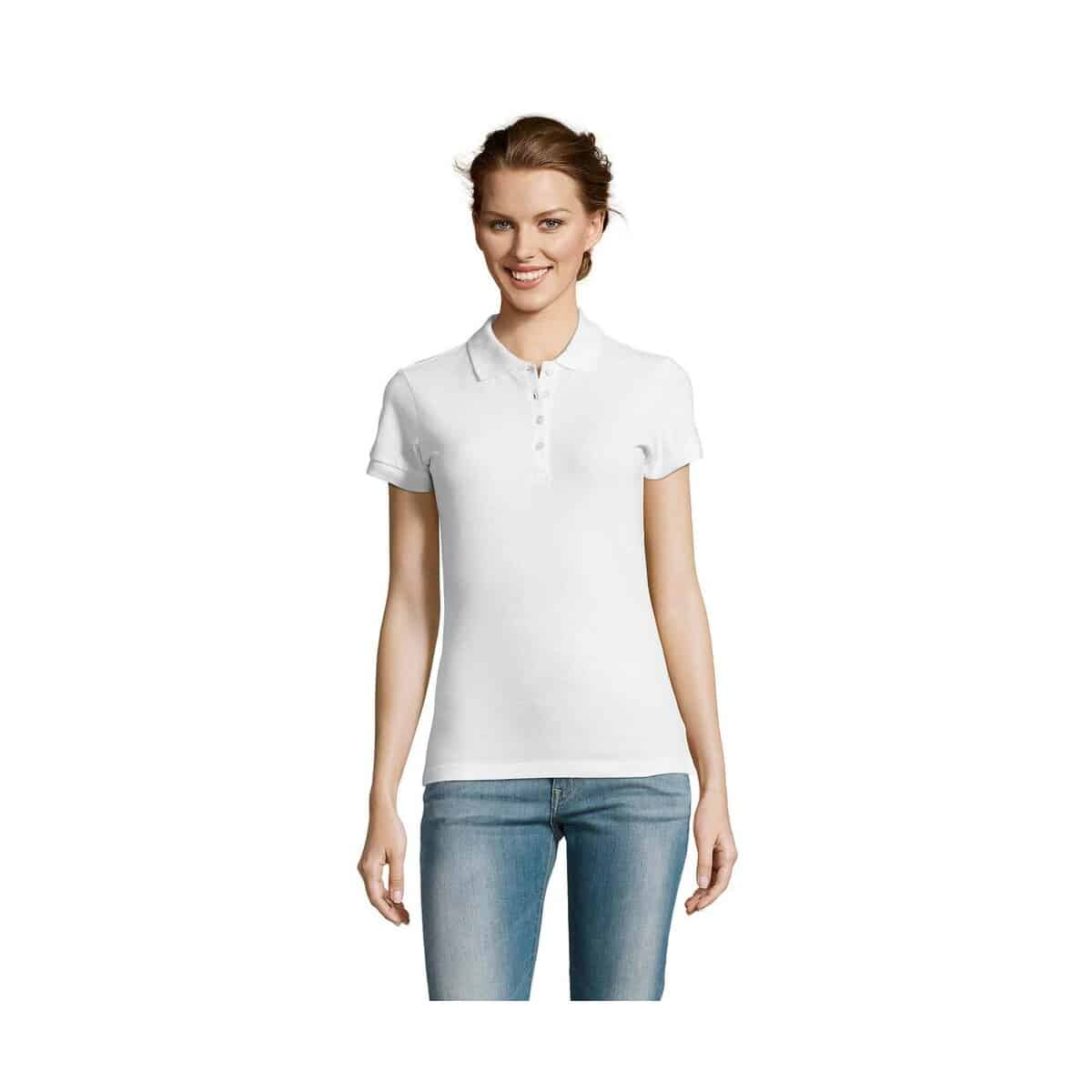 Koszulki polo z logo – people damskie polo 210g people s11310-wh PEOPLE Damskie POLO 210g PEOPLE s11310-wh