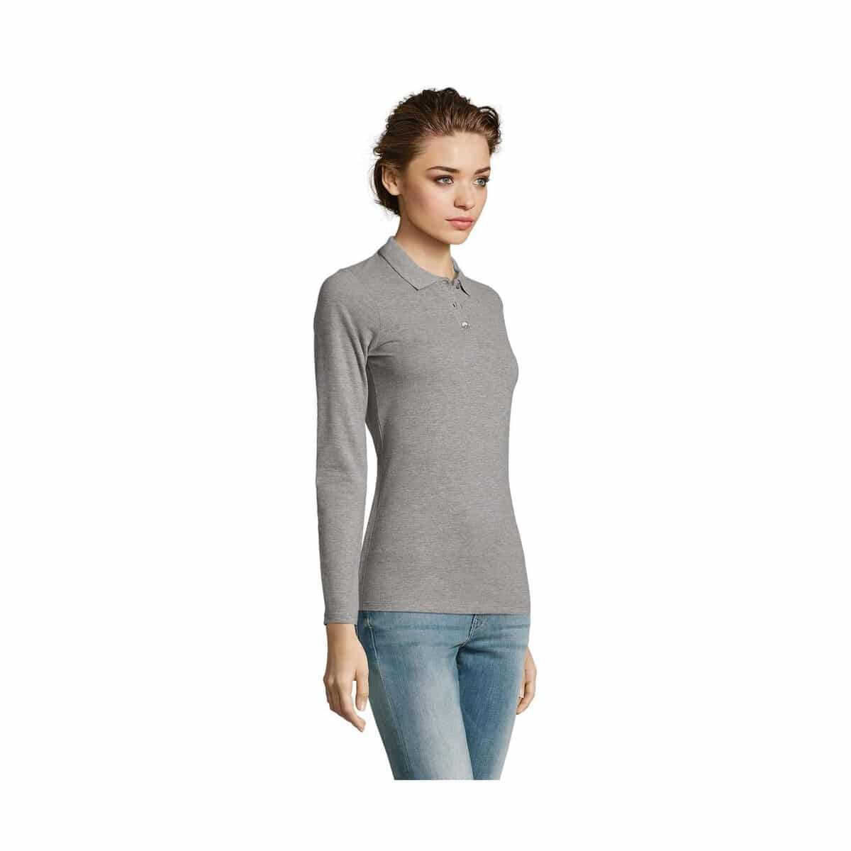 Koszulki polo z logo – perfect damskie lsl polo180 perfect lsl women s02083-gy-side PERFECT Damskie LSL POLO180 PERFECT LSL WOMEN s02083-gy-side