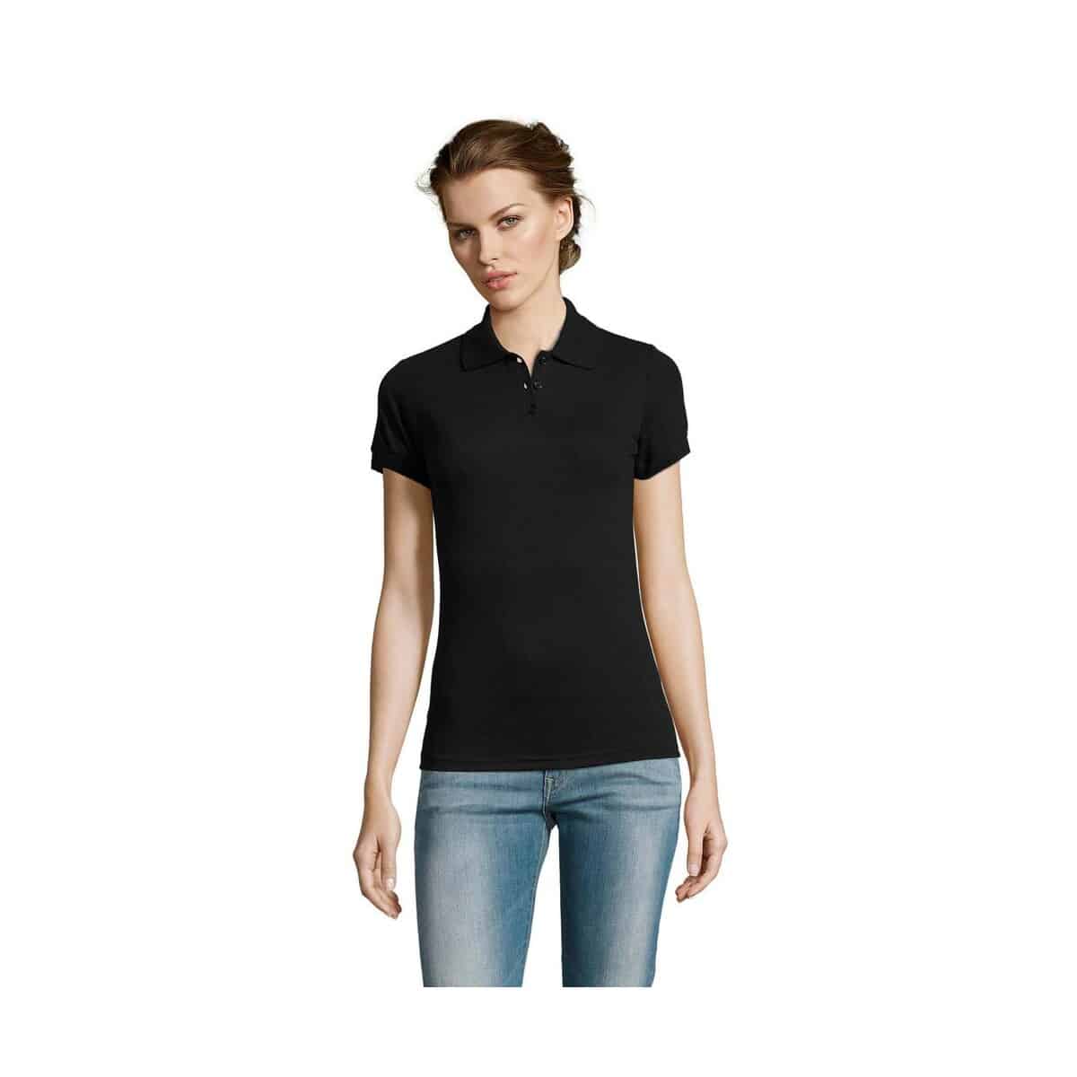 Koszulki polo z logo – prime damskie polo 200g prime women s00573-bk PRIME Damskie POLO 200g PRIME WOMEN s00573-bk