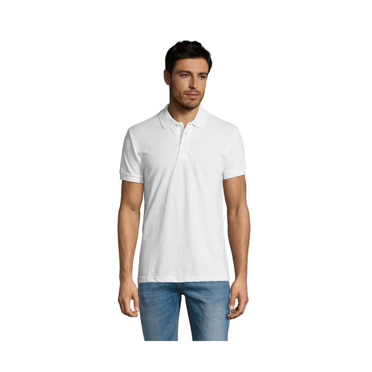 Koszulki polo z logo – prime męskie polo 200g prime men s00571-wh PRIME Męskie polo 200g PRIME MEN s00571-wh