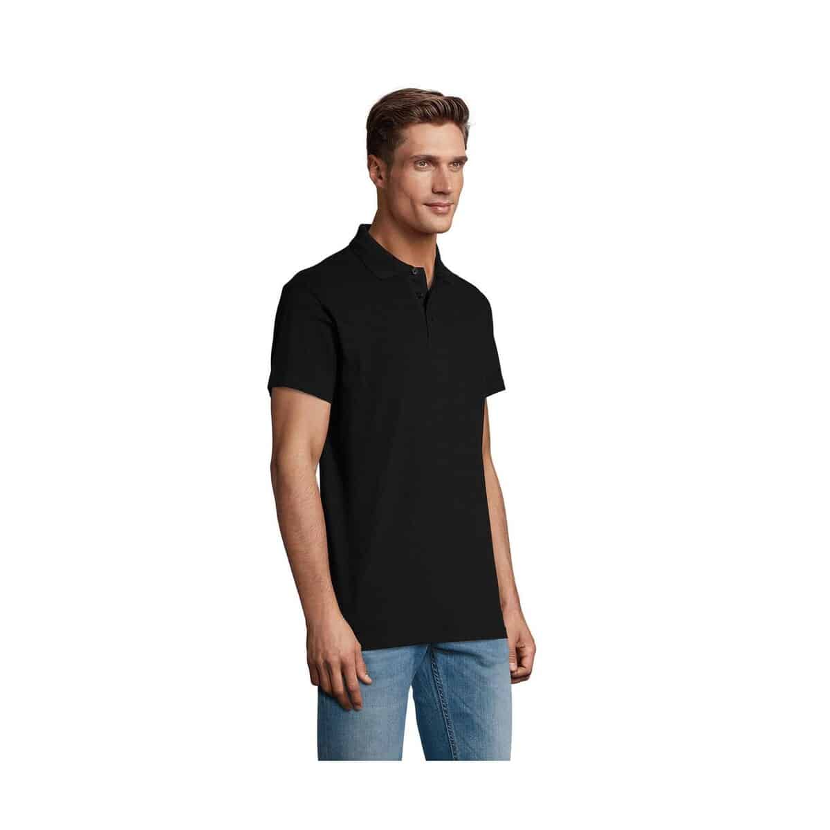 Koszulki polo z logo – spring ii men polo 210g spring ii s11362-bk-side SPRING II MEN Polo 210g SPRING II s11362-bk-side