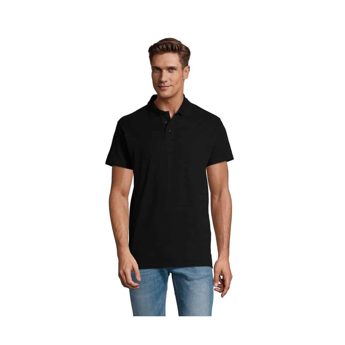 Koszulki polo z logo – spring ii men polo 210g spring ii s11362-bk SPRING II MEN Polo 210g SPRING II s11362-bk