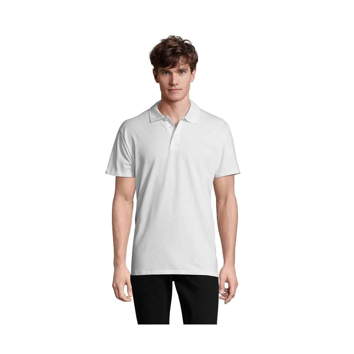 Koszulki polo z logo – spring ii men polo 210g spring ii s11362-wh SPRING II MEN Polo 210g SPRING II s11362-wh