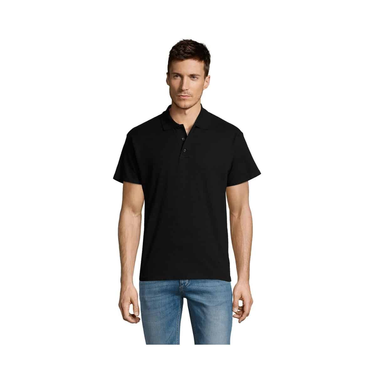Koszulki polo z logo – summer ii men polo 170g summer ii s11342-bk SUMMER II MEN polo 170g SUMMER II s11342-bk