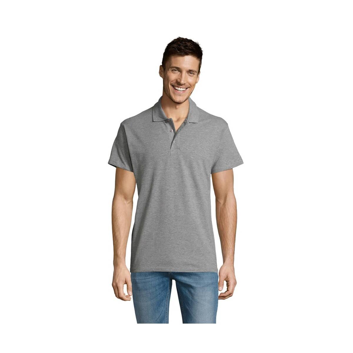 Koszulki polo z logo – summer ii men polo 170g summer ii s11342-gy SUMMER II MEN polo 170g SUMMER II s11342-gy