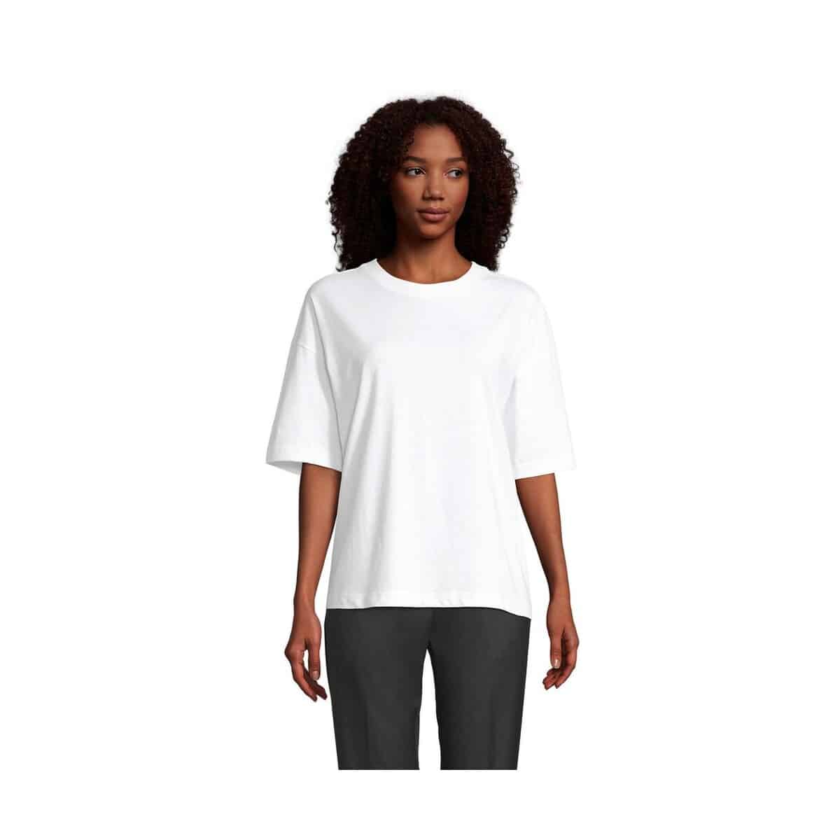 Koszulki z logo – boxy women t-shirt oversize boxy women s03807-wh BOXY WOMEN T-SHIRT OVERSIZE BOXY WOMEN s03807-wh