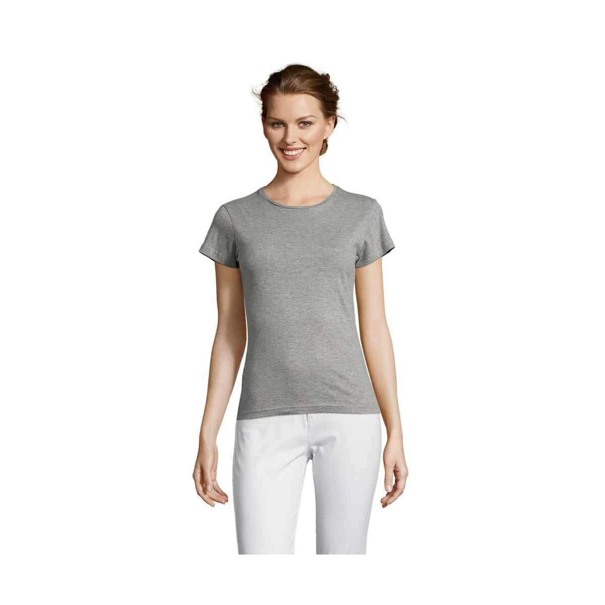 Koszulki z logo – miss damski t-shirt 150g miss s11386-gm MISS Damski T-SHIRT 150g MISS s11386-gm