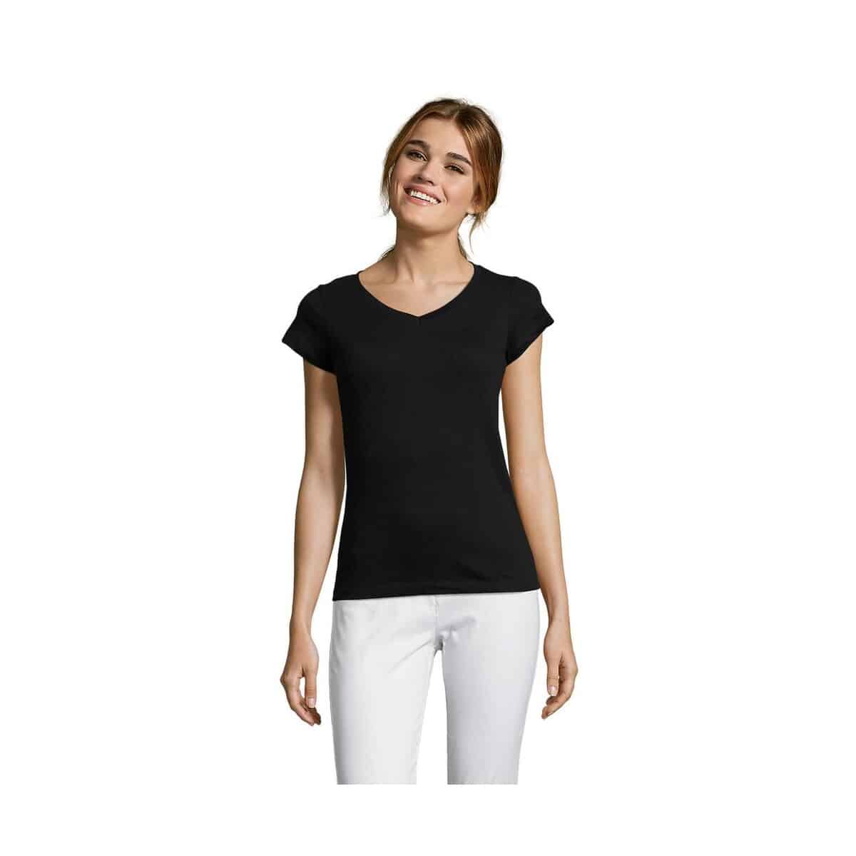 Koszulki z logo – moon damski t-shirt 150g moon s11388-db MOON Damski T-SHIRT 150g MOON s11388-db