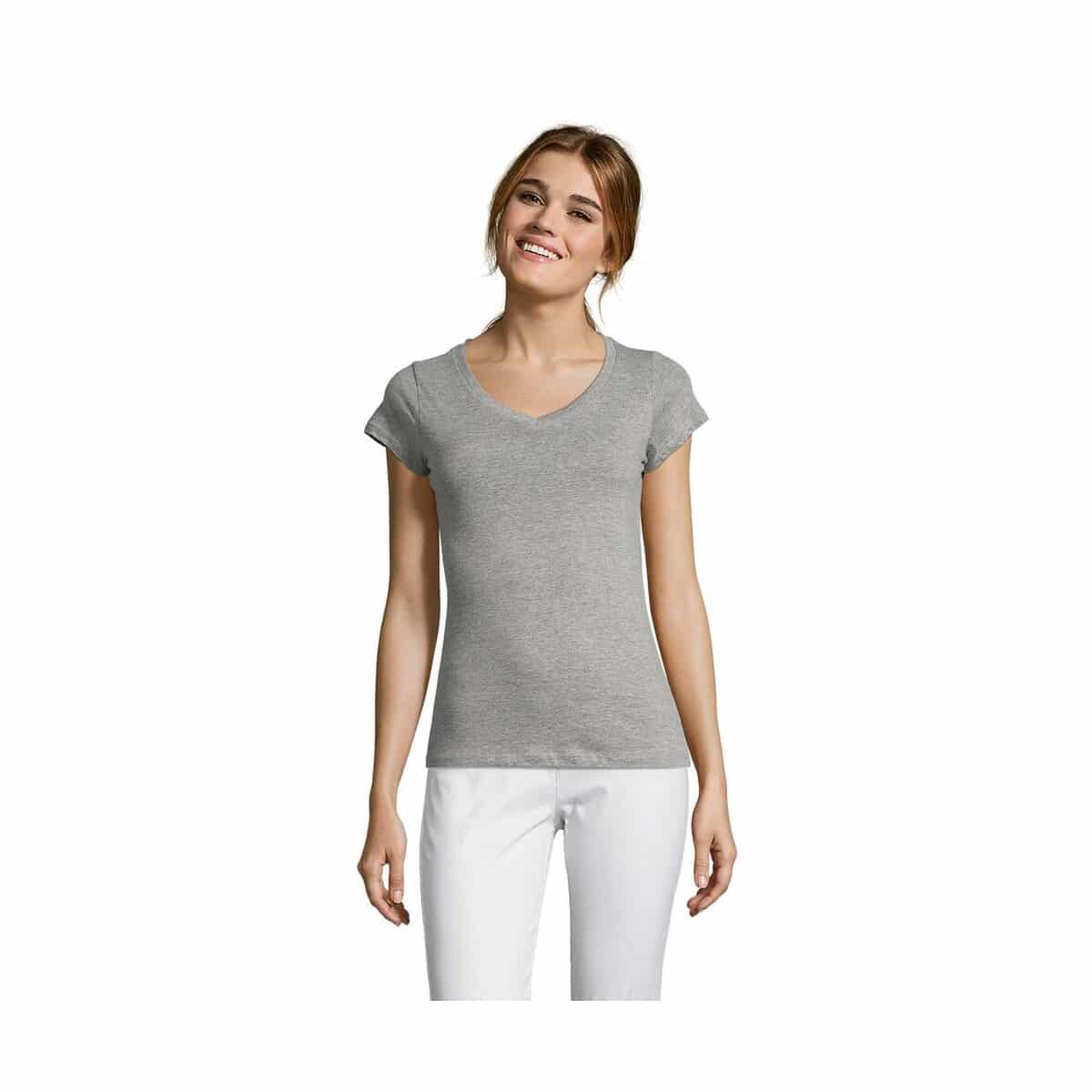 Koszulki z logo – moon damski t-shirt 150g moon s11388-gm MOON Damski T-SHIRT 150g MOON s11388-gm