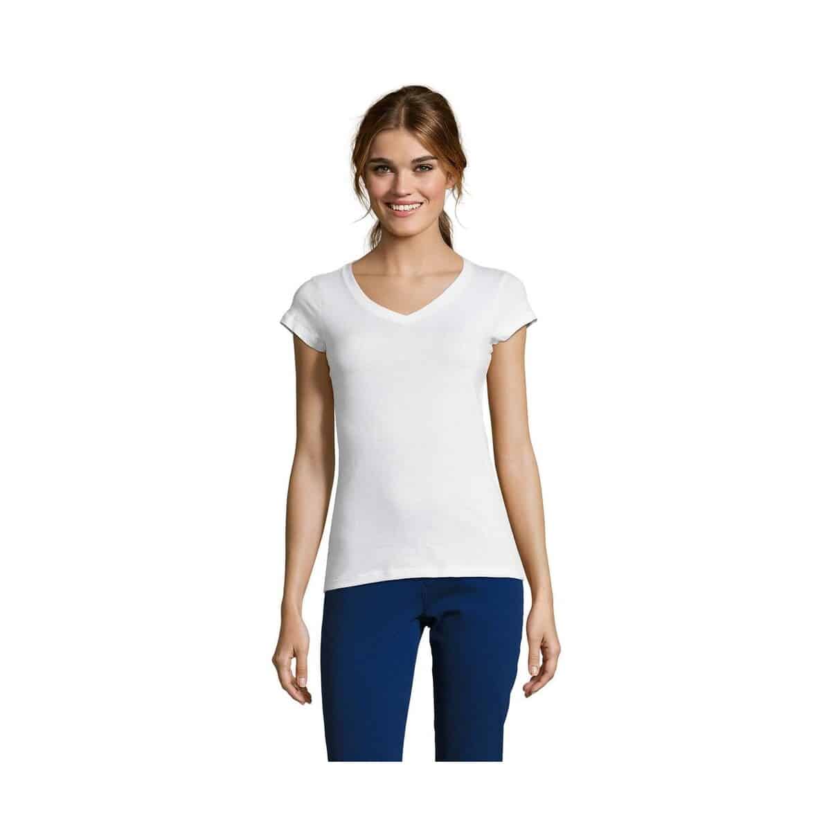 Koszulki z logo – moon damski t-shirt 150g moon s11388-wh MOON Damski T-SHIRT 150g MOON s11388-wh