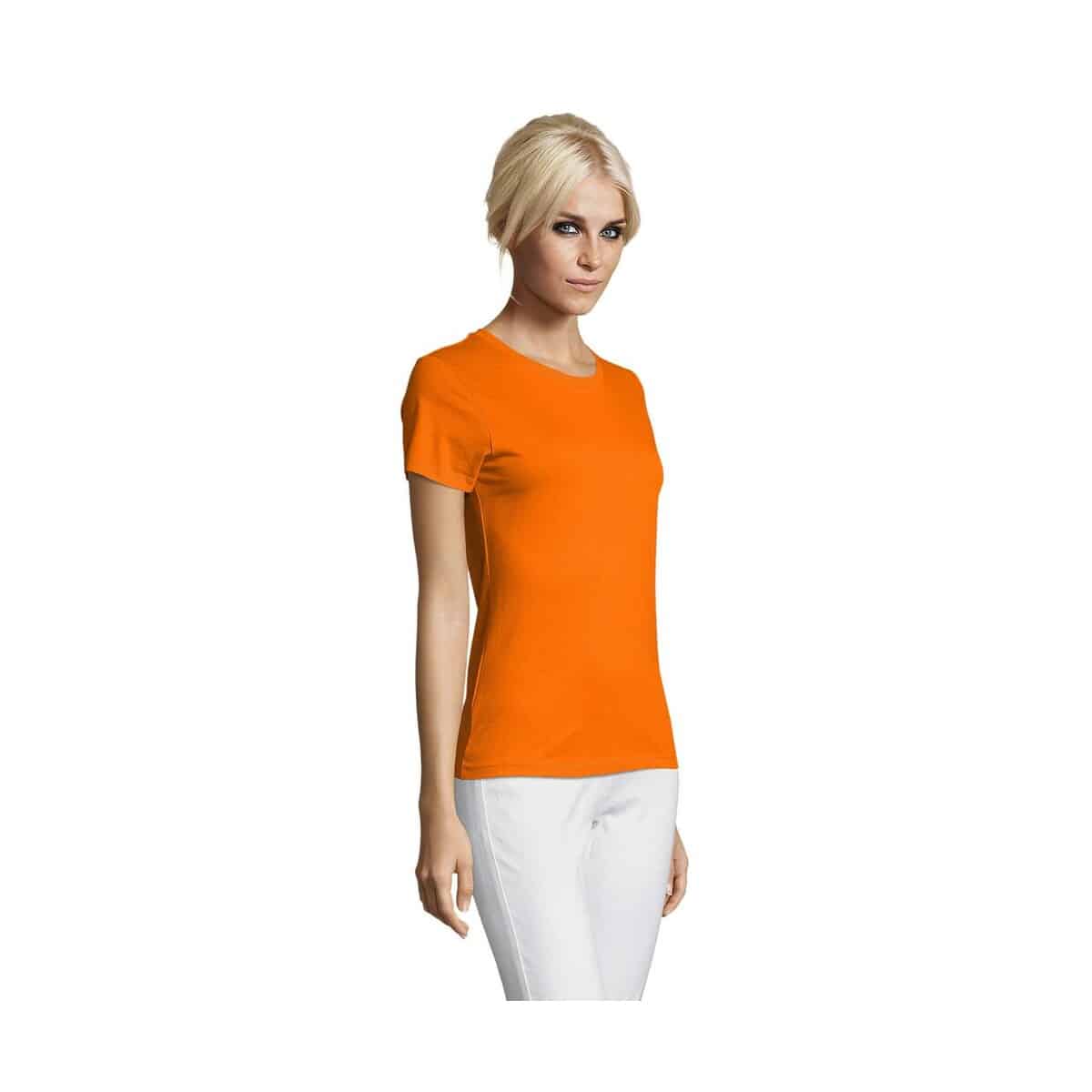 Koszulki z logo – regent damski t-shirt 150g regent women s01825-or-side REGENT Damski T-Shirt 150g REGENT WOMEN s01825-or-side