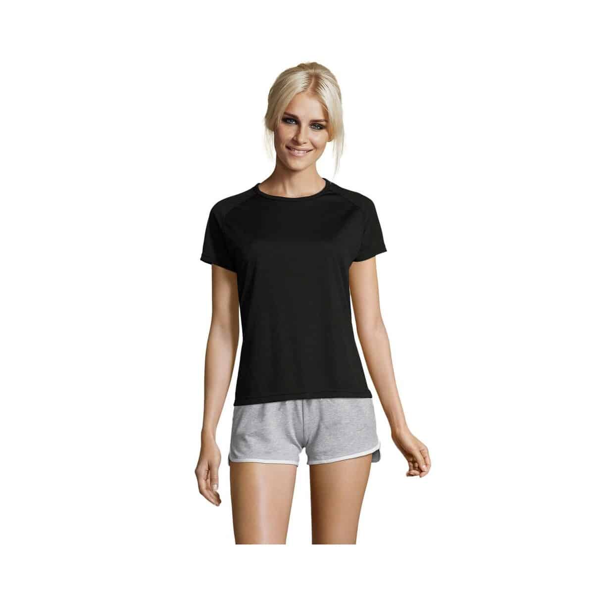 Koszulki z logo – sporty damski t-shirt 140g sporty women s01159-bk SPORTY Damski T-Shirt 140g SPORTY WOMEN s01159-bk
