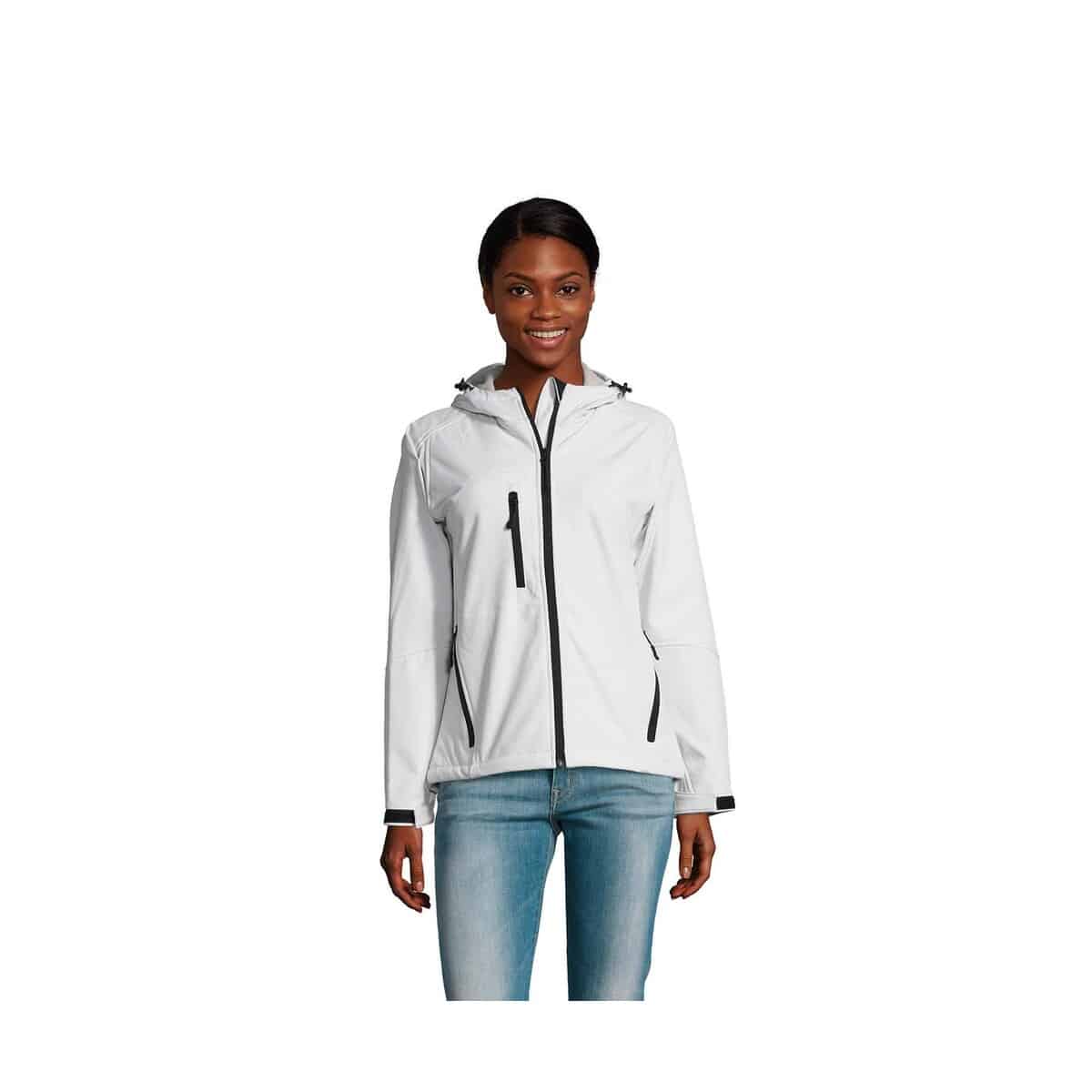 Kurtki z logo – replay damski softshell340 replay women s46802-wh REPLAY damski softshell340 REPLAY WOMEN s46802-wh