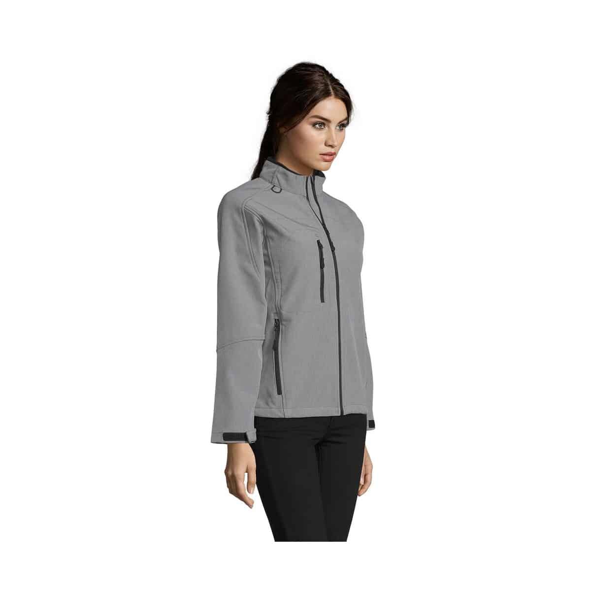 Kurtki z logo – roxy damski softshell 340g roxy s46800-gm-side ROXY Damski softshell 340g ROXY s46800-gm-side