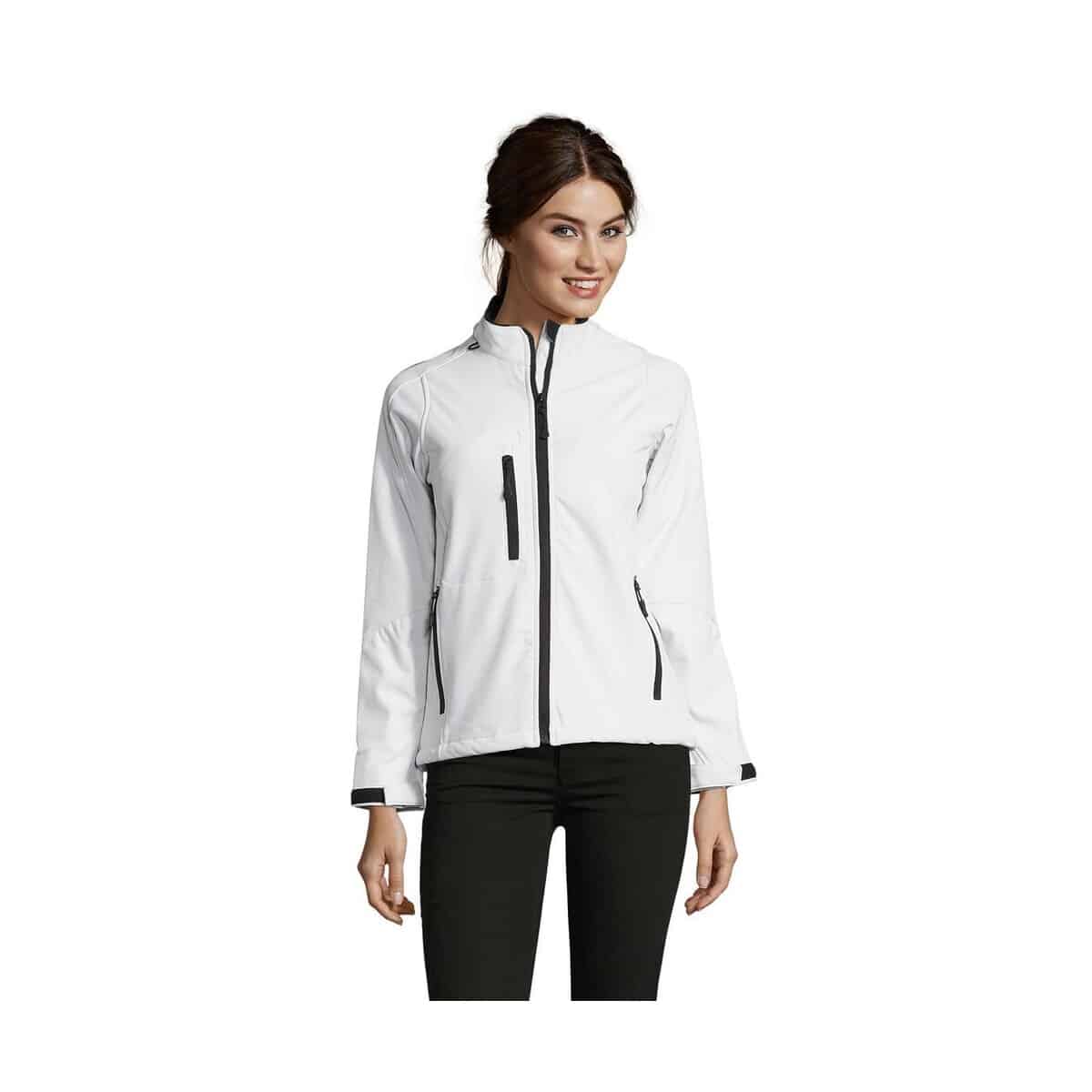 Kurtki z logo – roxy damski softshell 340g roxy s46800-wh ROXY Damski softshell 340g ROXY s46800-wh