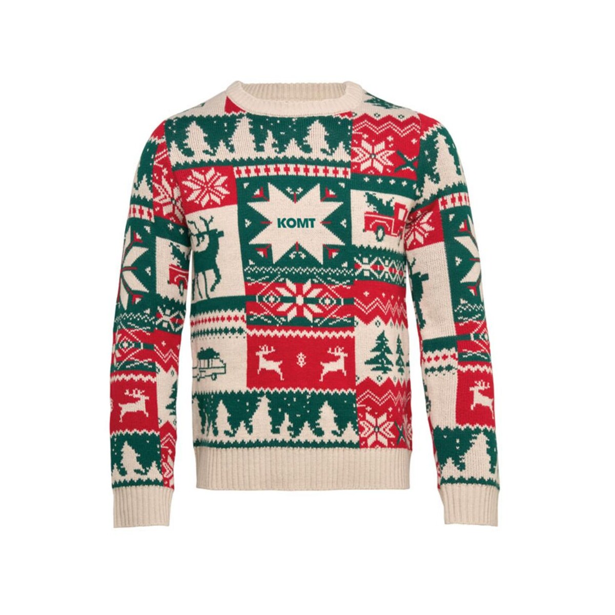 Swetry z logo – świąteczny sweter z dzianiny s- shimis cx1601-13-print Świąteczny sweter z dzianiny S- SHIMIS cx1601-13-print