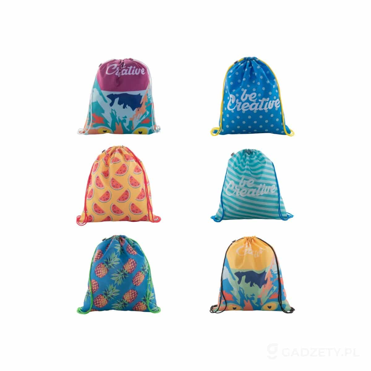 AP718694-kolorow-watermark CreaDraw RPET personalizowany worek ze sznurkami – dostępne kolory
