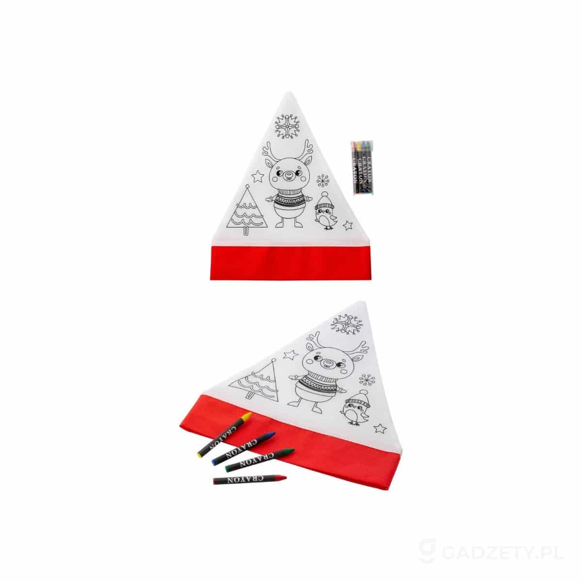 AXP-V0066-wariant-watermark Zestaw do kolorowania, czapka świąteczna, kredki – zdjęcia produktu