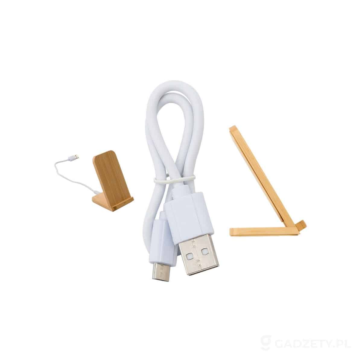 AXP-V0186-wariant-watermark Bambusowa ładowarka bezprzewodowa 5W, stojak na telefon – zdjęcia produktu