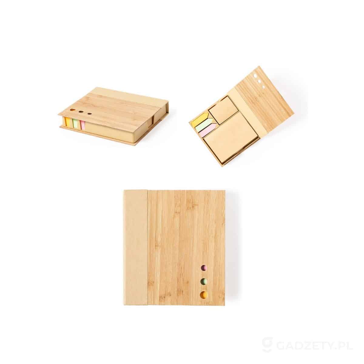 AXP-V0262-wariant-watermark Bambusowy zestaw do notatek, karteczki samoprzylepne – zdjęcia produktu