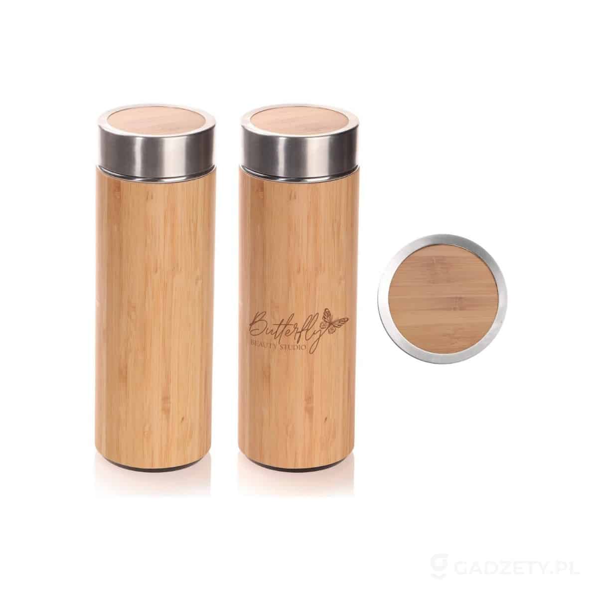 AXP-V0844-wariant-watermark Bambusowy termos 350 ml, posiada sitko zatrzymujące fusy | Christian – zdjęcia produktu