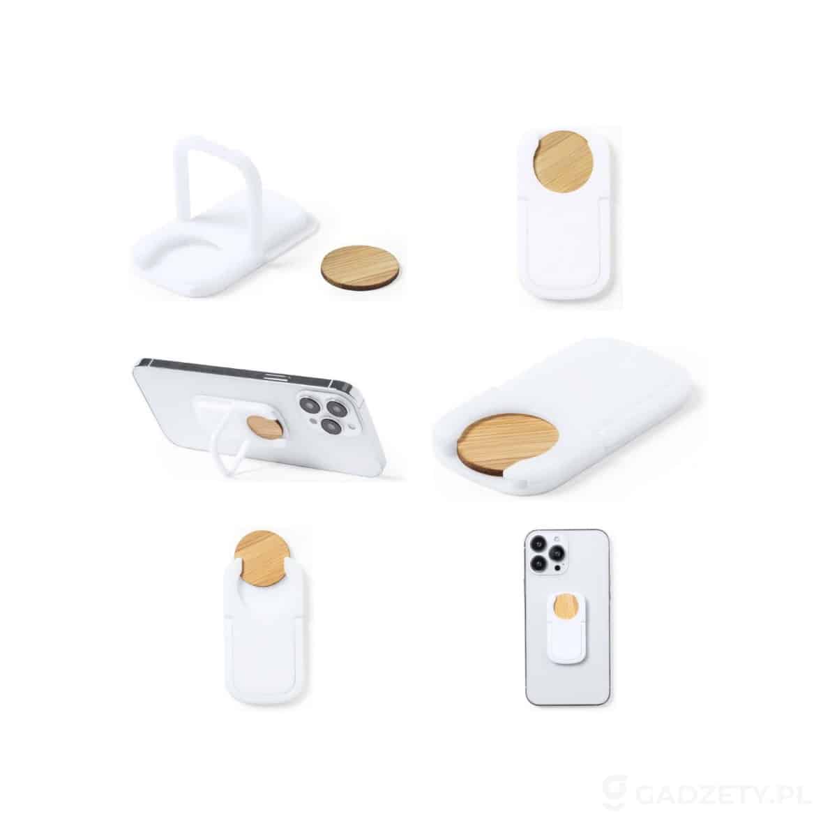 AXP-V1111-wariant-watermark Uchwyt do telefonu, stojak na telefon, bambusowy żeton do wózka na zakupy – zdjęcia produktu