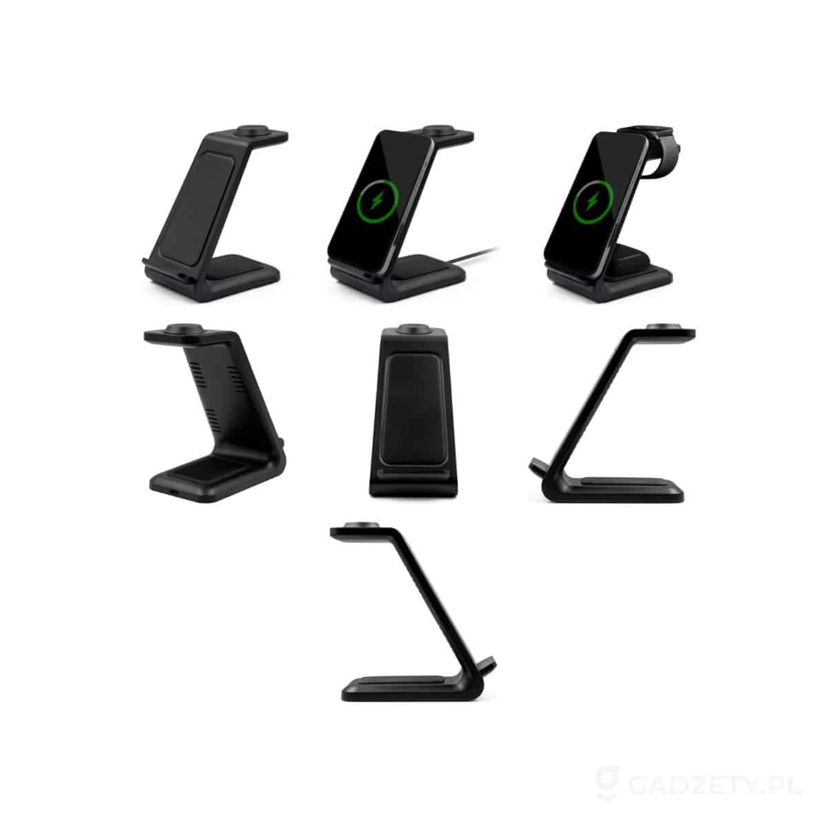 AXP-V1380-wariant-watermark Ładowarka bezprzewodowa 15W, 3 w 1, stojak na telefon | Todd – zdjęcia produktu