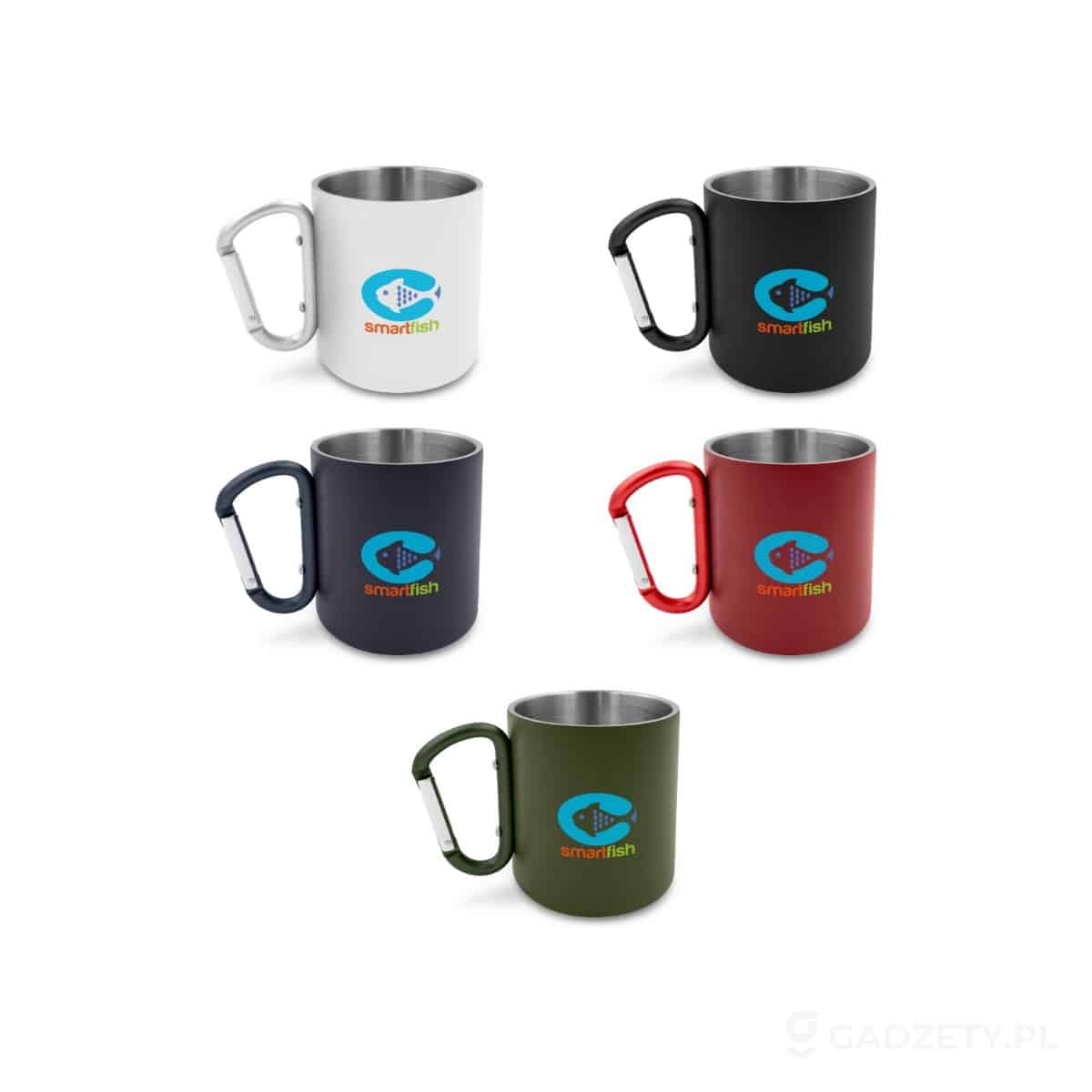AXP-V1405-kolorow-watermark Kubek 280 ml ze stali nierdzewnej z recyklingu, z karabińczykiem | Pari – dostępne kolory