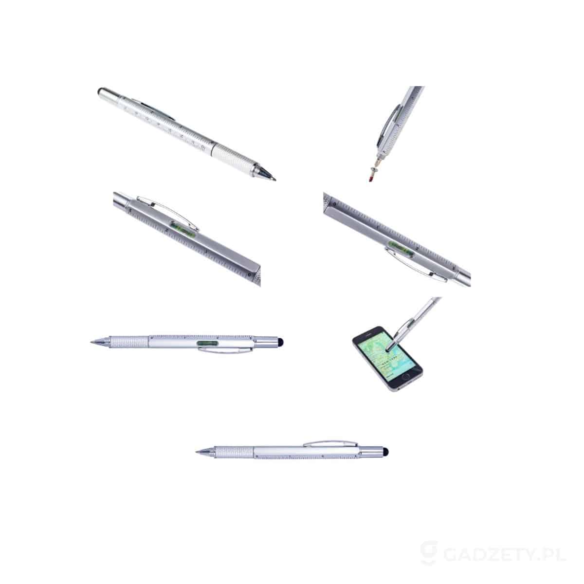 AXP-V1919-wariant-watermark Długopis wielofunkcyjny, linijka, poziomica, touch pen – zdjęcia produktu