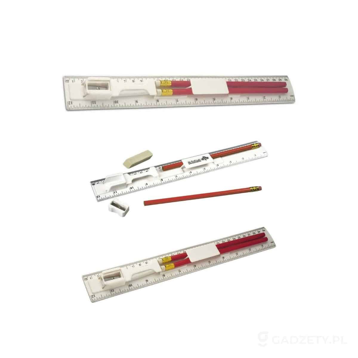 AXP-V6125-wariant-watermark Linijka, 2 ołówki, temperówka, gumka – zdjęcia produktu