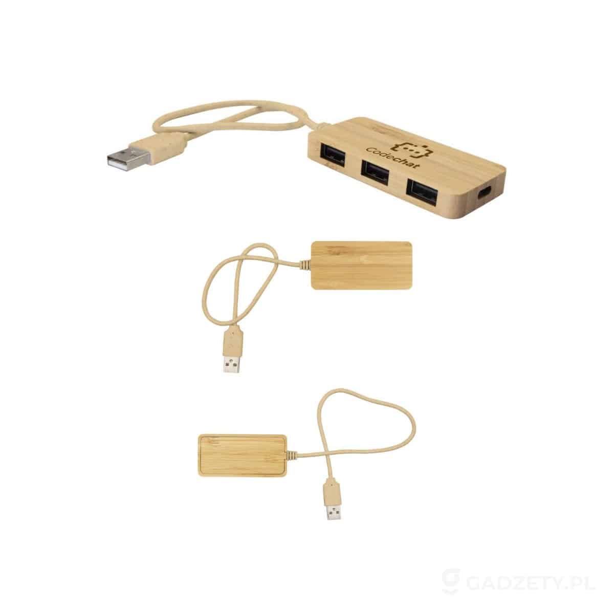 Bambusowy hub USB i USB-C B'RIGHT | Kenzie – zdjęcia produktu