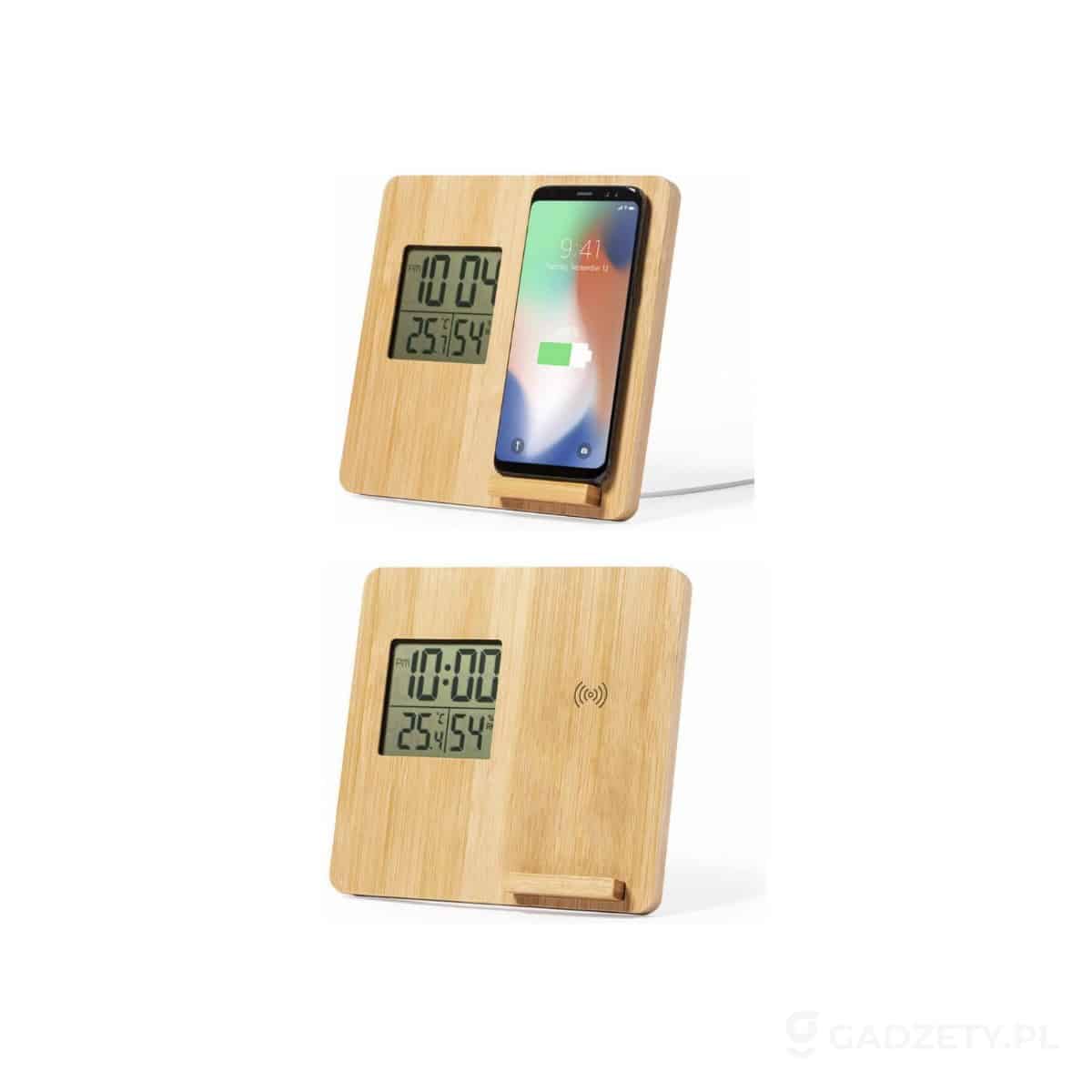 AXP-V8328A-wariant-watermark Bambusowa ładowarka bezprzewodowa 10W, stacja pogodowa – zdjęcia produktu