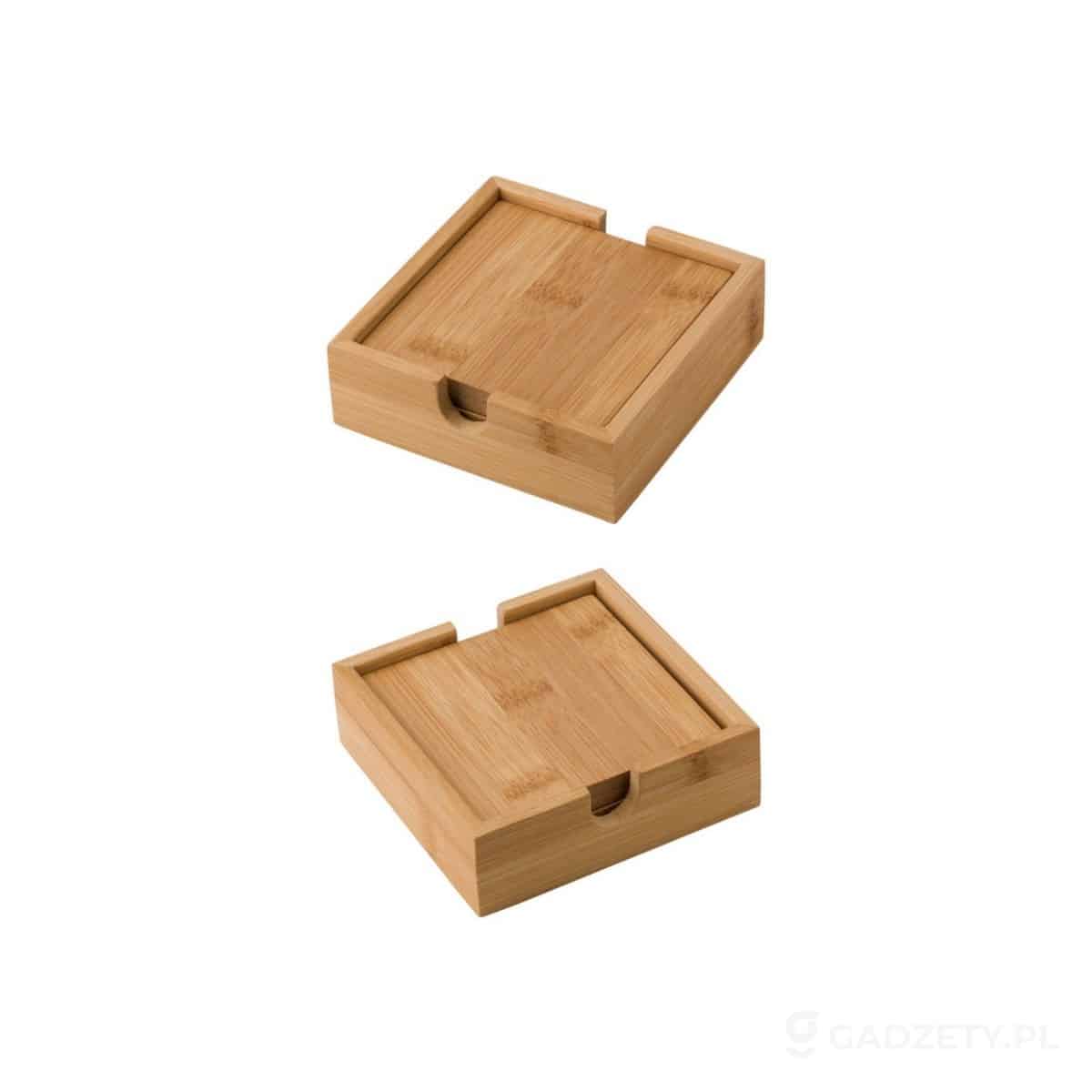 AXP-V8871-wariant-watermark Zestaw bambusowych podkładek pod kubek, 4 szt. – zdjęcia produktu