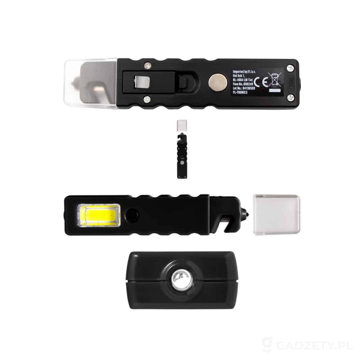 AXP-V9732-wariant-watermark Latarka bezpieczeństwa 4 LED COB, przecinak do pasów, młotek bezpieczeństwa – zdjęcia produktu