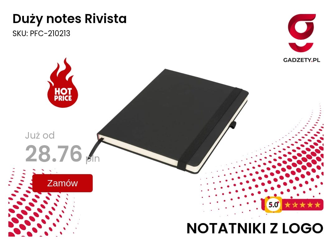 Duży notes Rivista Duży notes Rivista w czarnej okładce