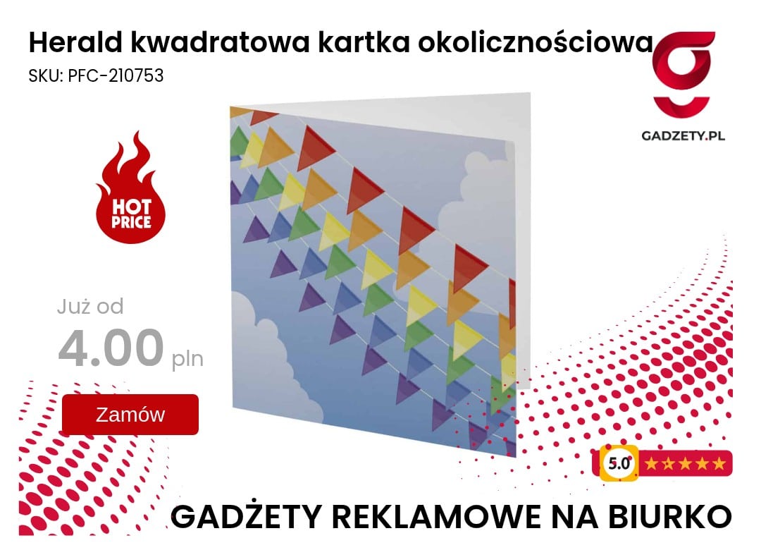 Herald kwadratowa kartka okolicznościowa Kwadratowa kartka okolicznościowa Herald