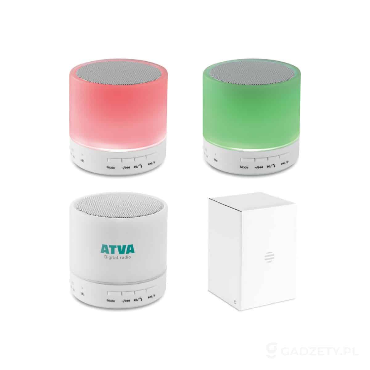 MO9062-wariant-watermark Głośnik bezprzewodowy LED ROUND WHITE – zdjęcia produktu