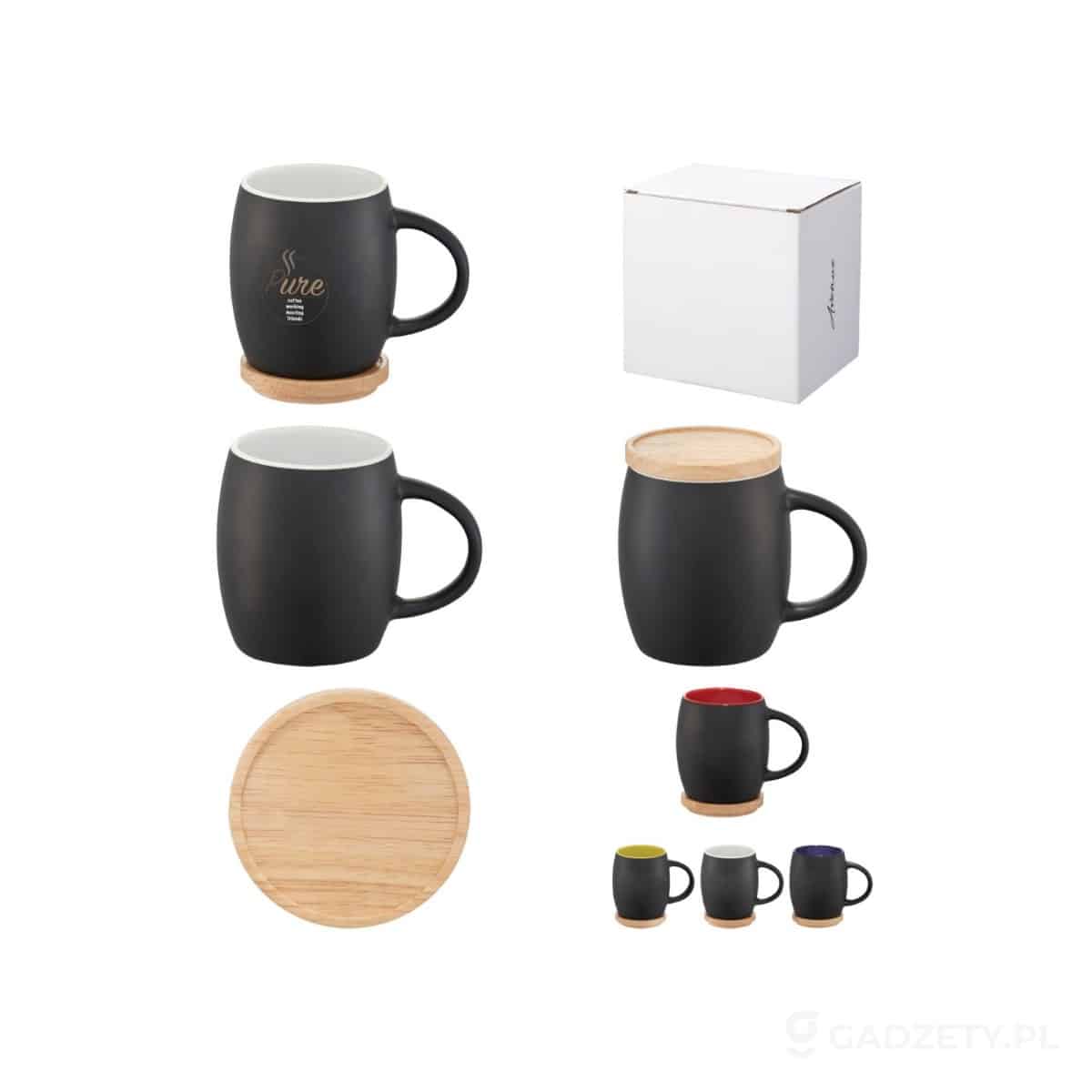 PFC-100466-wariant-watermark Ceramiczny kubek Hearth z drewnianym wiekiem/spodeczkiem – zdjęcia produktu